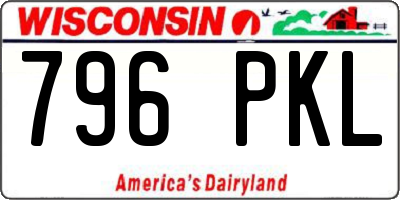 WI license plate 796PKL