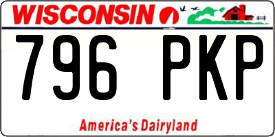 WI license plate 796PKP