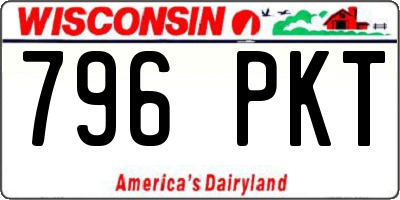 WI license plate 796PKT