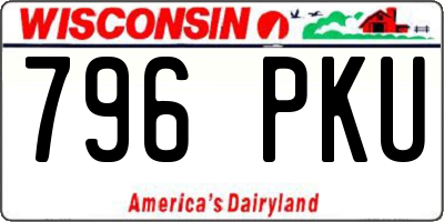 WI license plate 796PKU
