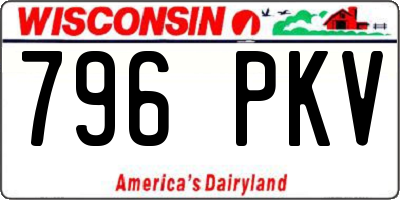 WI license plate 796PKV