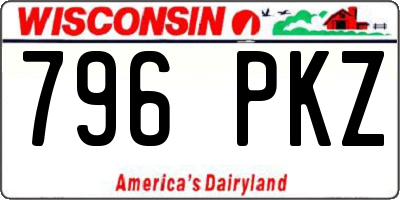 WI license plate 796PKZ