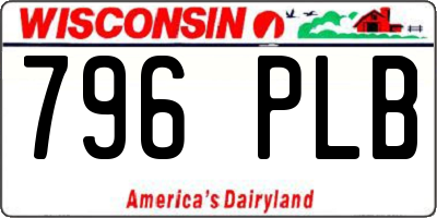 WI license plate 796PLB