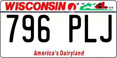 WI license plate 796PLJ