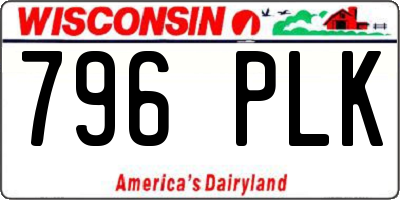 WI license plate 796PLK