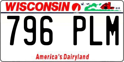 WI license plate 796PLM
