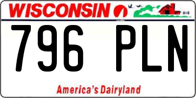 WI license plate 796PLN