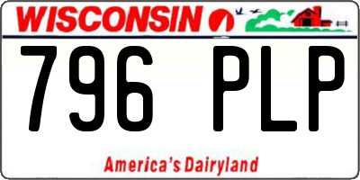 WI license plate 796PLP