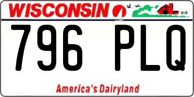 WI license plate 796PLQ