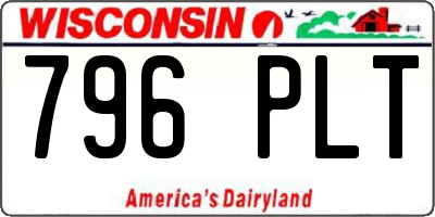 WI license plate 796PLT