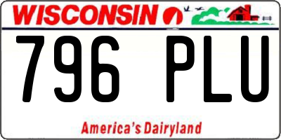 WI license plate 796PLU