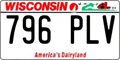 WI license plate 796PLV