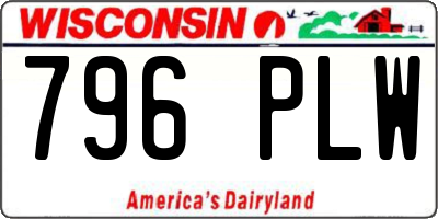 WI license plate 796PLW