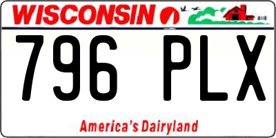 WI license plate 796PLX