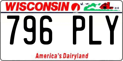 WI license plate 796PLY