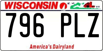WI license plate 796PLZ
