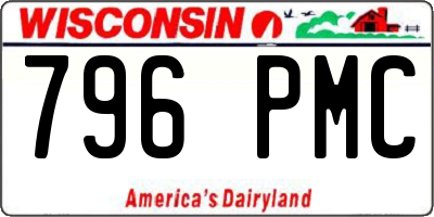 WI license plate 796PMC