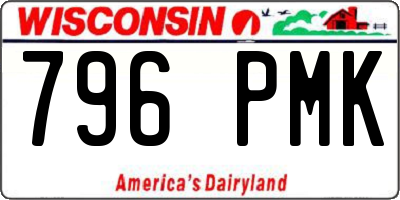 WI license plate 796PMK