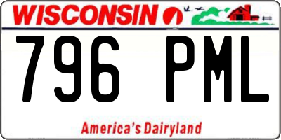 WI license plate 796PML