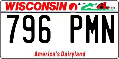 WI license plate 796PMN