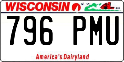 WI license plate 796PMU