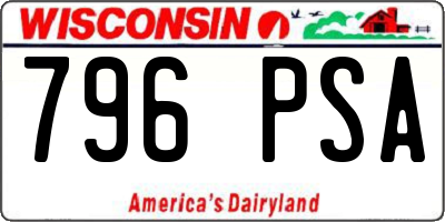 WI license plate 796PSA