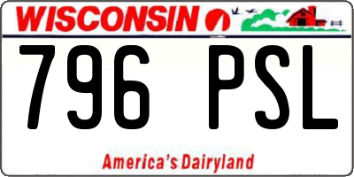 WI license plate 796PSL
