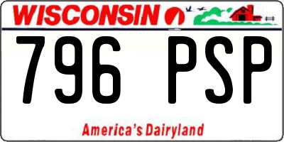 WI license plate 796PSP