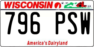 WI license plate 796PSW