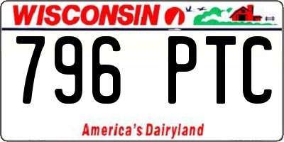 WI license plate 796PTC