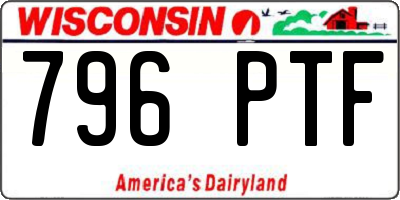 WI license plate 796PTF