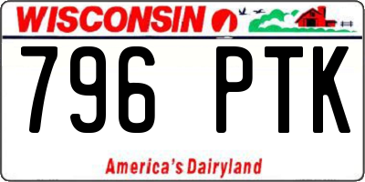 WI license plate 796PTK