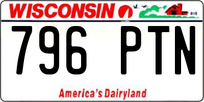 WI license plate 796PTN