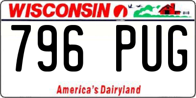 WI license plate 796PUG