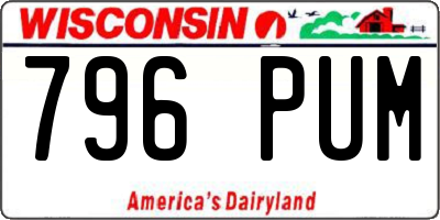 WI license plate 796PUM