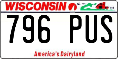 WI license plate 796PUS