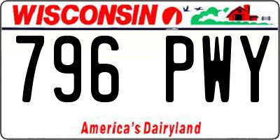 WI license plate 796PWY