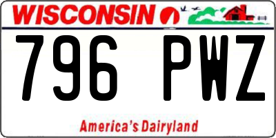 WI license plate 796PWZ