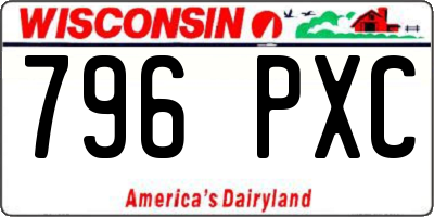 WI license plate 796PXC