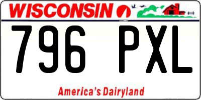 WI license plate 796PXL