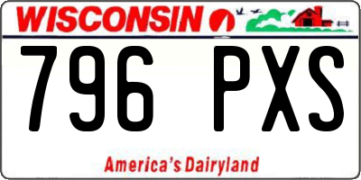 WI license plate 796PXS