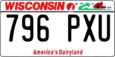 WI license plate 796PXU