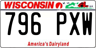 WI license plate 796PXW