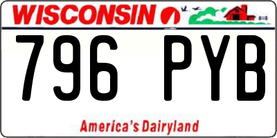 WI license plate 796PYB