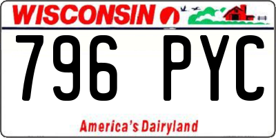 WI license plate 796PYC