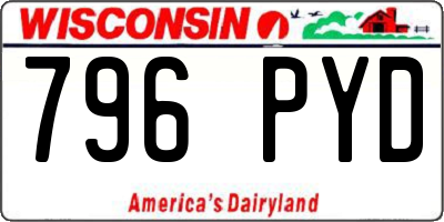 WI license plate 796PYD