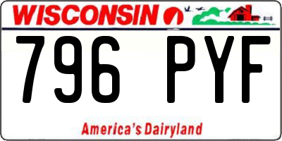 WI license plate 796PYF