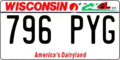 WI license plate 796PYG