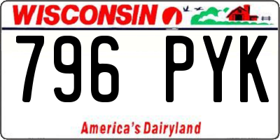 WI license plate 796PYK