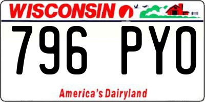 WI license plate 796PYO